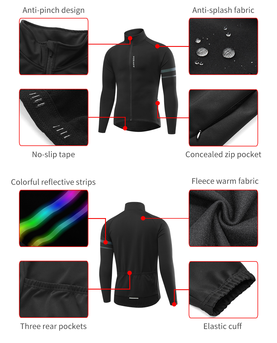 WOSAWE Men'sThermal Winter Cyc - Cycling Commuter Jacket recensie en prijs